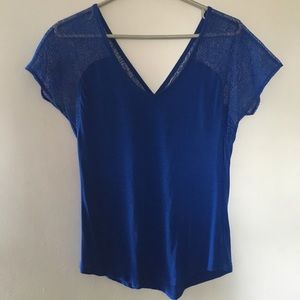 MOVING SALE! express royal blue top with lace